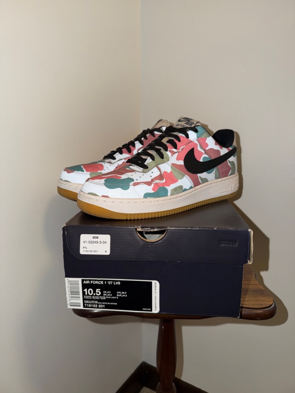 Nike Air Force 1 Low Camo Sneakers - Green, Pink, Tan, Black - Picture 2 of 13